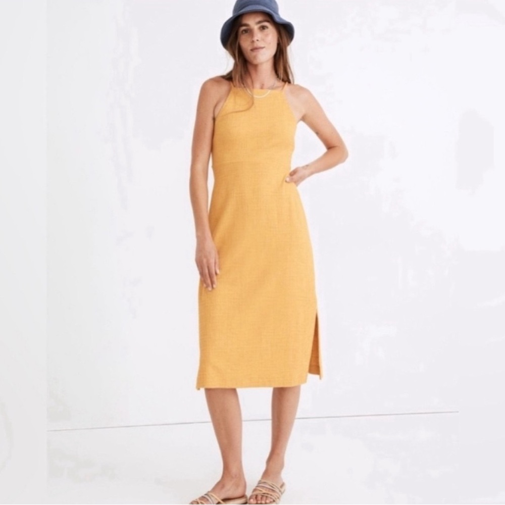 Madewell Knit Apron Cami Dress – Yellow Gold – Women’s XXL NWT - Picture 2 of 9